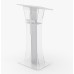 FixtureDisplays® Podium Clear Ghost Acrylic w / White Cross With Cross decor 1803-310 Easy Assembly Required